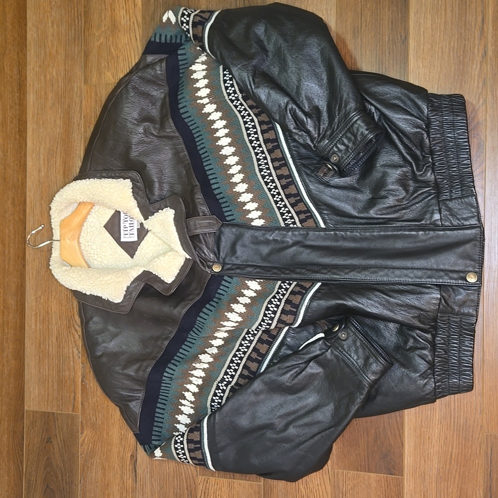 Vintage Leather Western Bomber